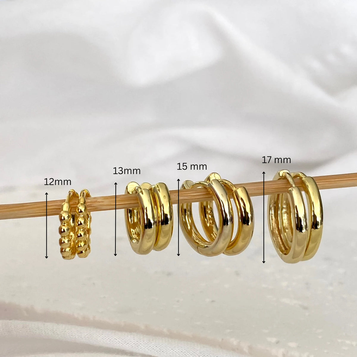 Pink Earing Stack Pink 3 Teardrop Dangle Gold earring Stacks – ANETT
