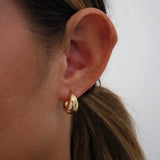 Celestial Chunky Gold Water droplet Hoop Earring