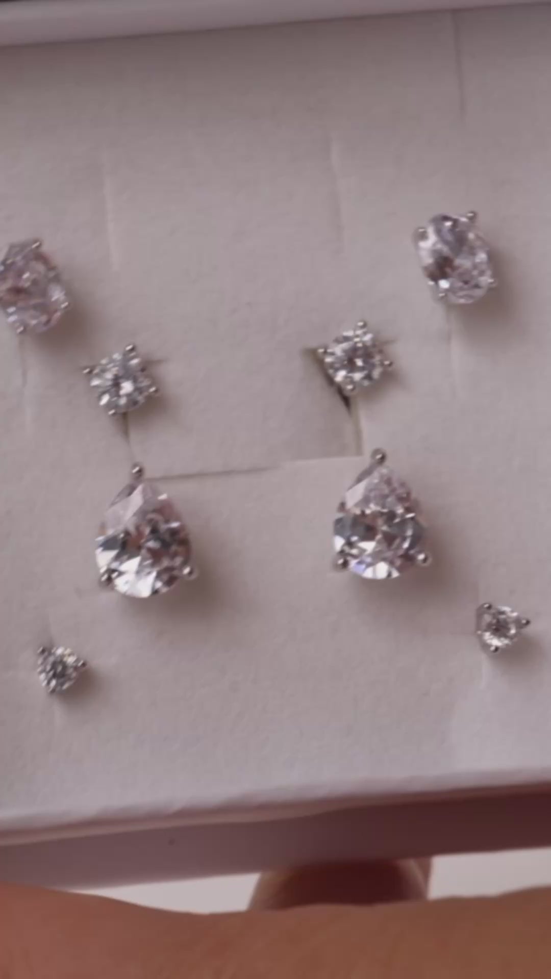 Adamas 3 carat pear drop ear jacket earrings in rhodium-plated 925 sterling silver