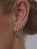 Blue Marquise Hoop Earrings Gold