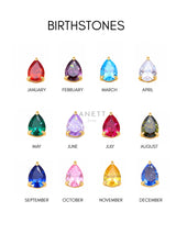 Linnea Birthstone Pear Gold Necklace | Stainless Steel
