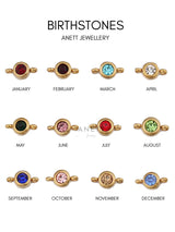 Dainty 18k gold-plated stainless steel birthstone bracelet with a single bezel-set gemstone, symbolizing personal meaning and everyday elegance.