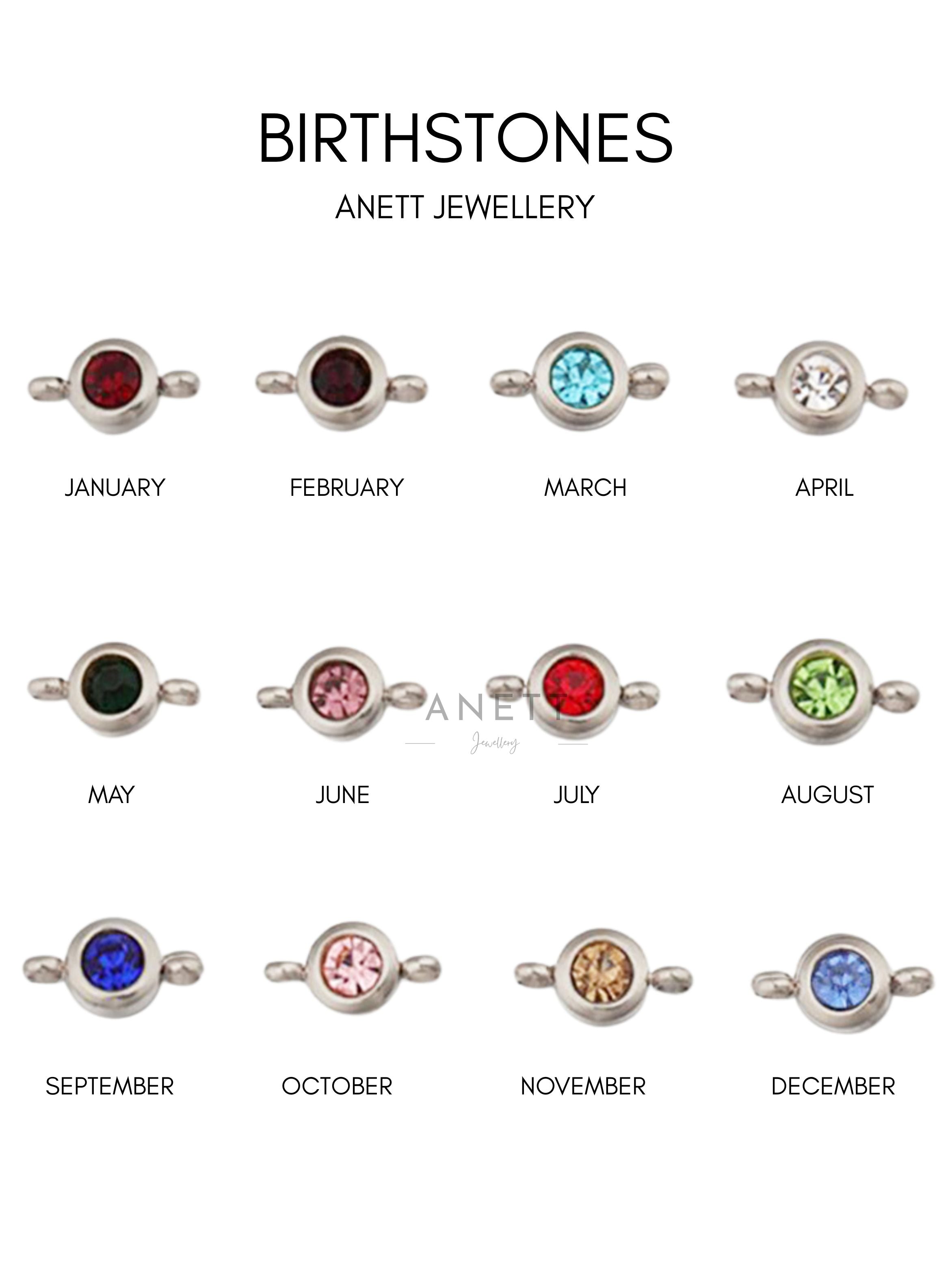 Birthstone chart anett jewellery