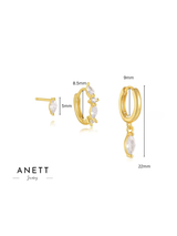 Grace Dangle GOLD Earring Set Sterling Silver