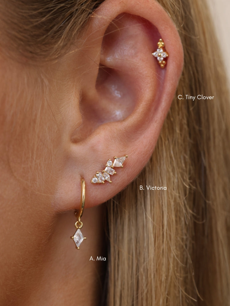 Mia Victoria Gold Earring Stacks - Sterling Silver