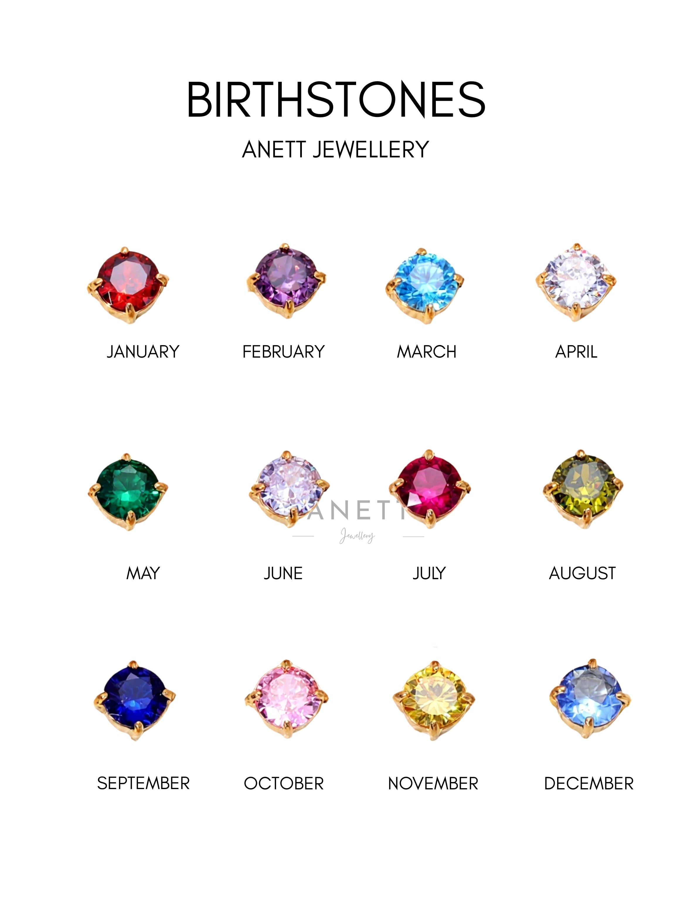 Giselle Birthstone Gold Necklace - Stainless Steel