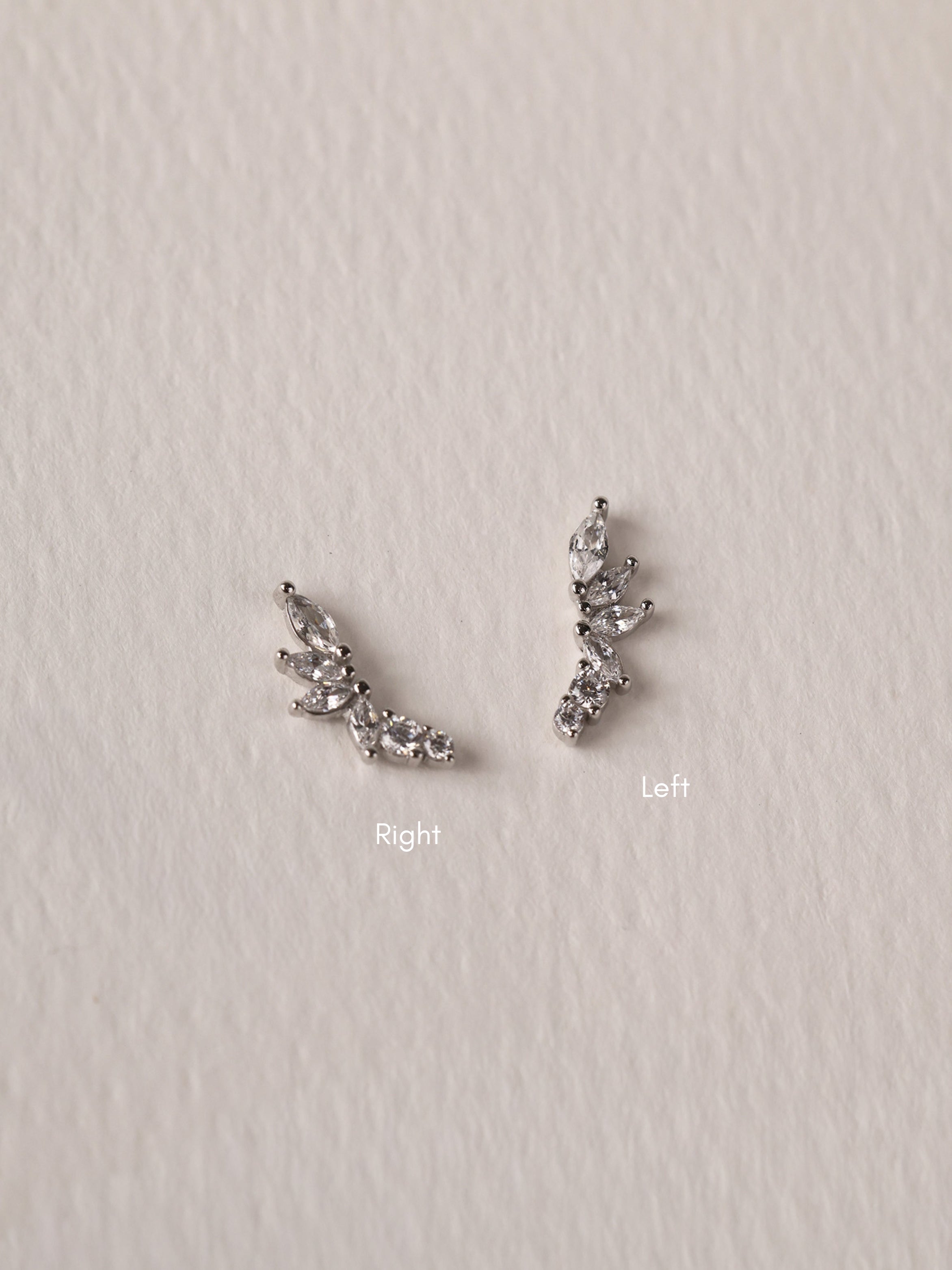 1 Piece Ball Screw Back Zircon Piercing 925 Sterling Silver with rhodium plated Stud Earrings.