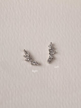 1 Piece Ball Screw Back Zircon Piercing 925 Sterling Silver with rhodium plated Stud Earrings.