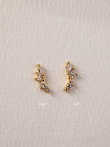 1 Piece Ball Screw Back Zircon Piercing 925 Sterling Silver with 18k gold plated Stud Earrings.