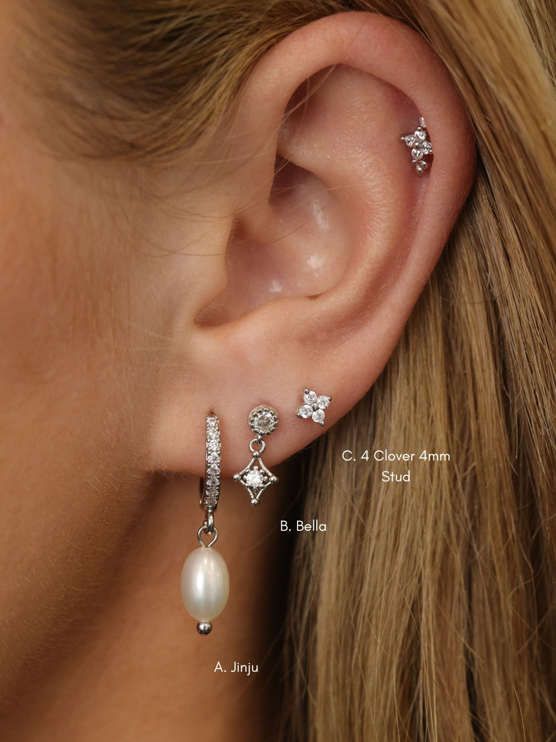 Elsa Bella Earring Stack Silver