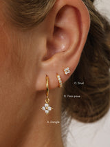 4 Clover Dangle Earrings GOLD