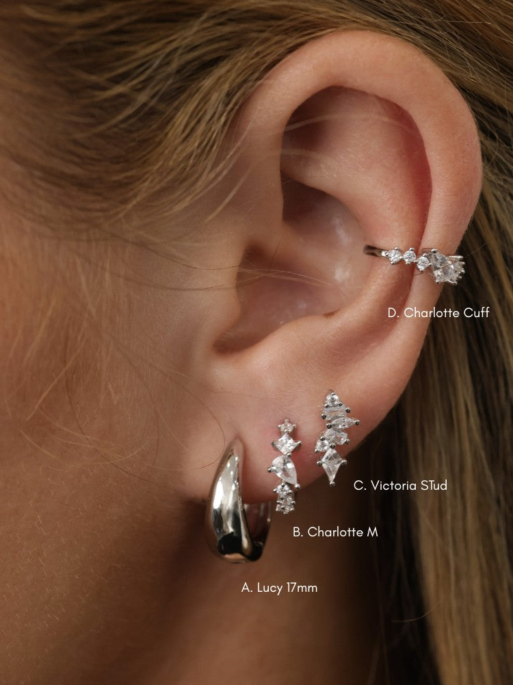 Lucy Charlotte Victoria Earring Stack Silver