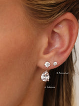 Adamas 2 Carat Pear Drop Ear Jacket Earrings – Silver