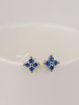 4 Clover Blue Stud Earrings